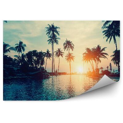 Fototapeta na stenu Úžasný západ slnka nad plážou v morskom zálive