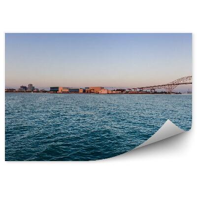 Fototapeta na stenu Oceánske nebo budovy mosty východ slnka