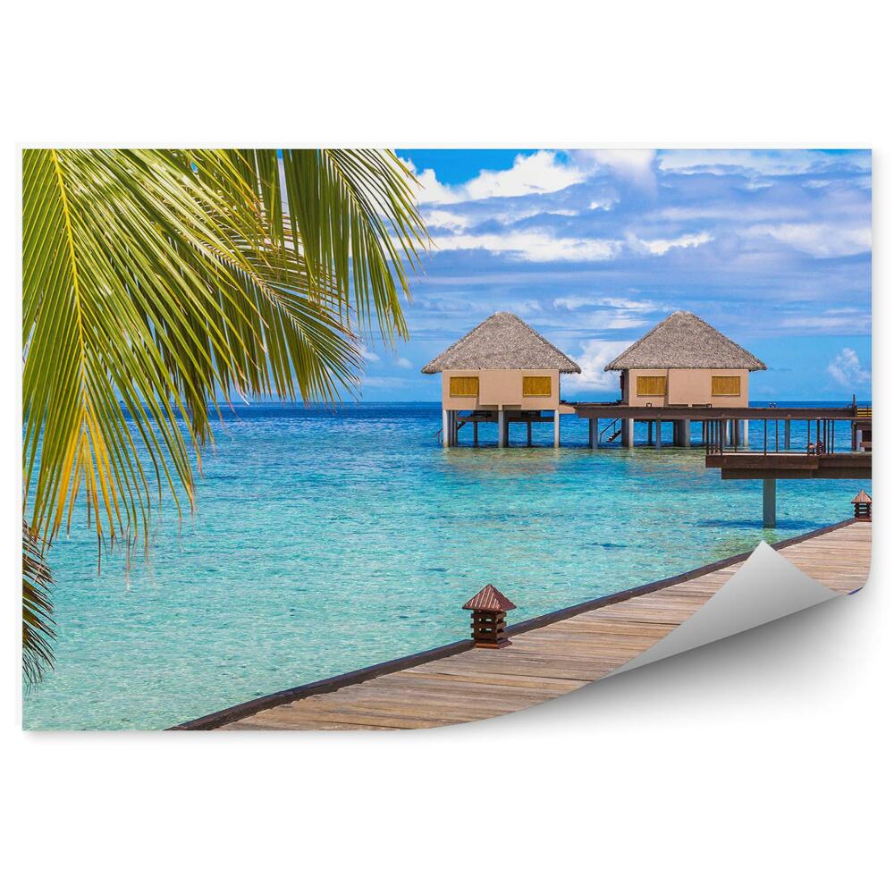 Fototapeta na stenu Palmy Dom Mólo Modrá Voda Maledivy
