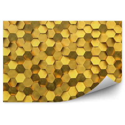 Fototapeta Zlatá mozaika šesťuholníkov