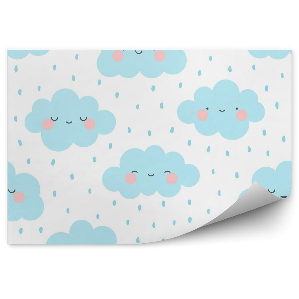 Fototapeta do detskej izby Modré usmievavé oblaky