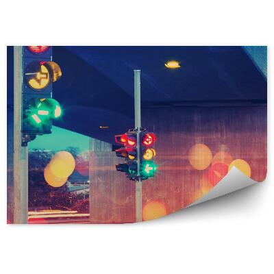 Fototapeta na stenu Mosty cesty značky svetlá stromy noc