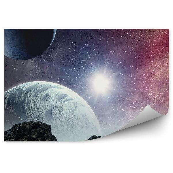 Fototapeta na stenu Planéty Nebo Hviezdy Galaxia Skaly Slnko Vesmír