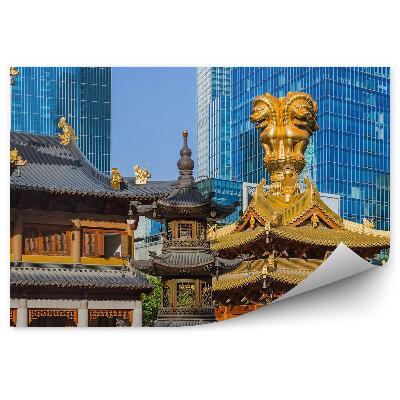 Fototapeta Šanghajský Chrám Zlato Mesto Moderné Budovy