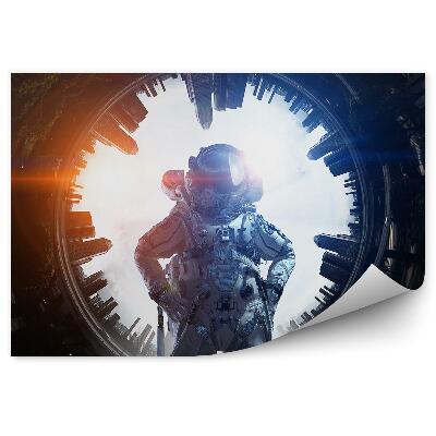 Fototapeta na stenu Astronautská Misia Pohľad Na Mesto Z Vtáčej Perspektívy