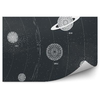 Fototapeta na stenu Schéma Slnečnej Sústavy Planéty Slnko Kresba