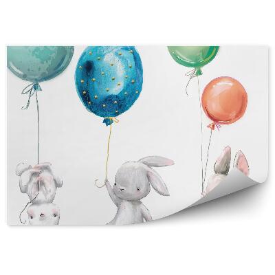 Fototapeta do detskej izby Zajace farebné balóny