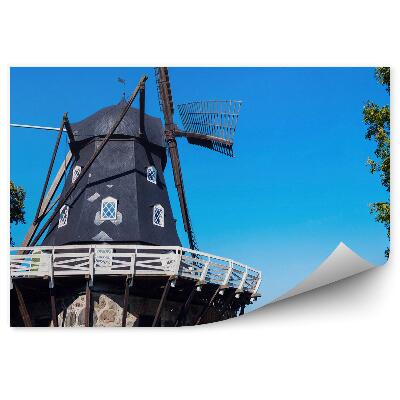 Fototapeta Črna grajska mlin na veter