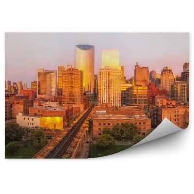 Fototapeta na stenu Pohľad na chicago mrakodrapy budovy trate autá mrakodrapy