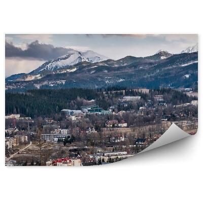 Fototapeta na stenu Gubałówka budovy ihličnaté stromy nebo mraky sneh hory