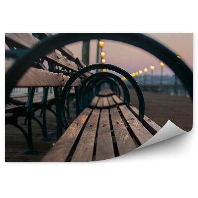 Fototapeta na stenu Lavičky Mólo Oceán Obloha Západ Slnka