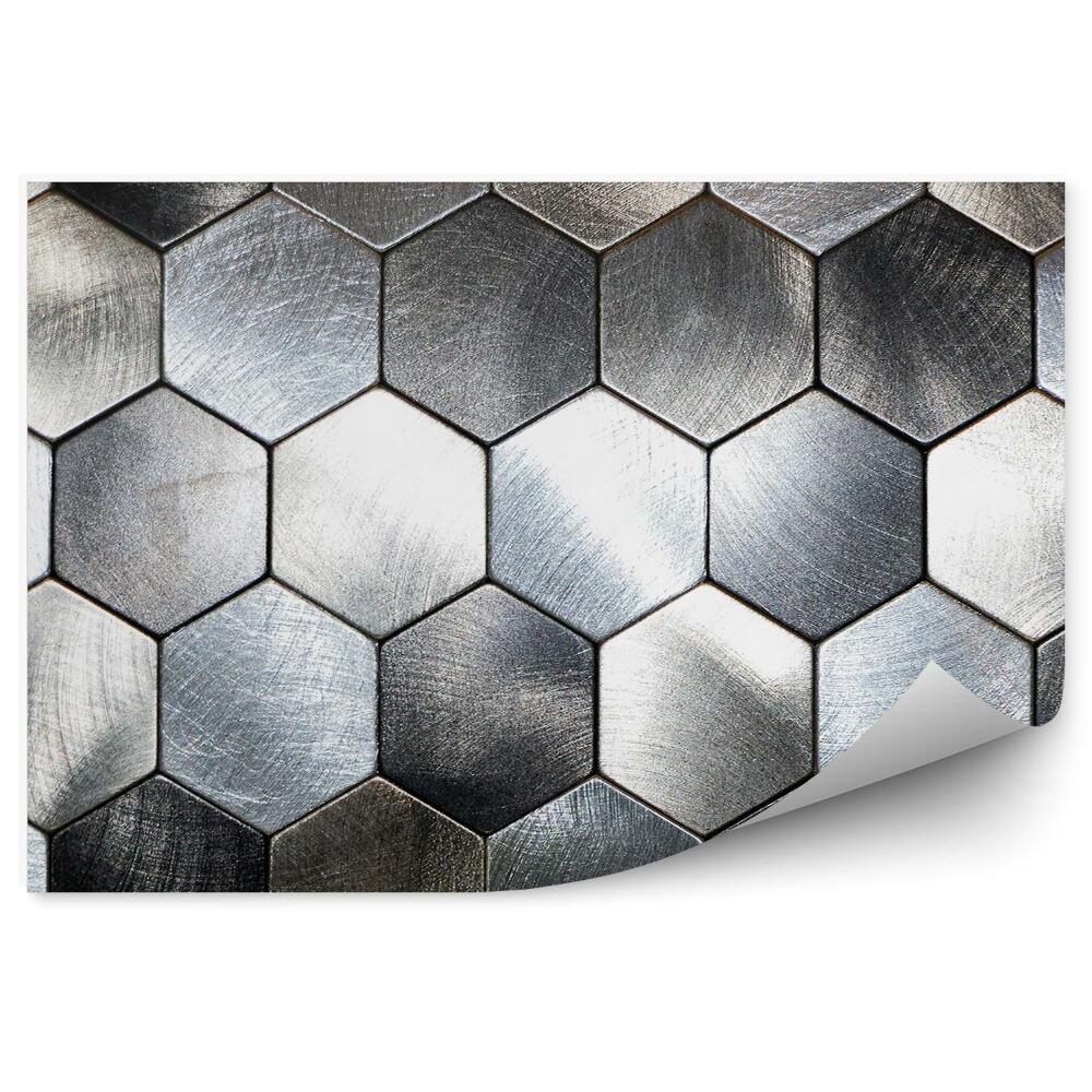 Fototapeta na stenu Šesťuholníky biele modré šesťuholníky 3d