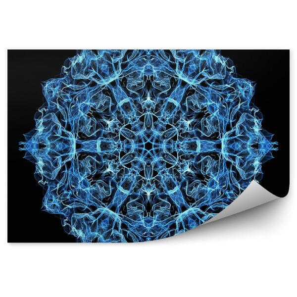 Fototapeta Mandala modré plamene na čiernom pozadí