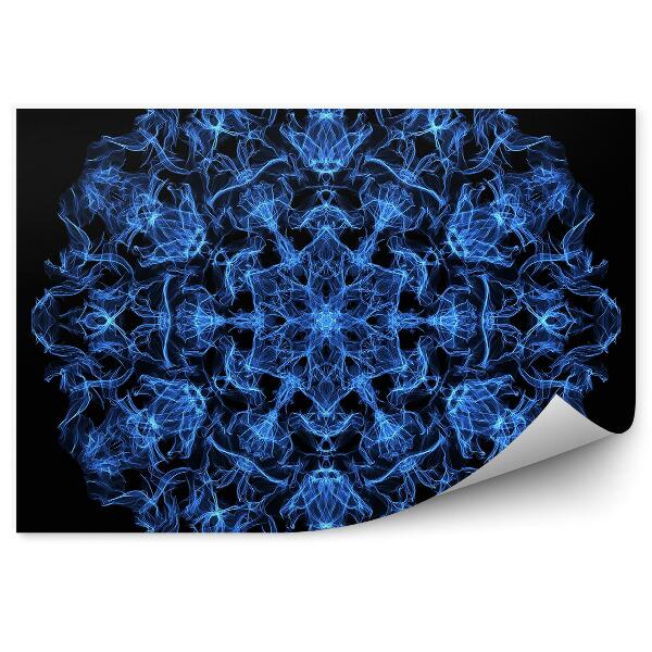 Fototapeta Mandala modré plamene na čiernom pozadí