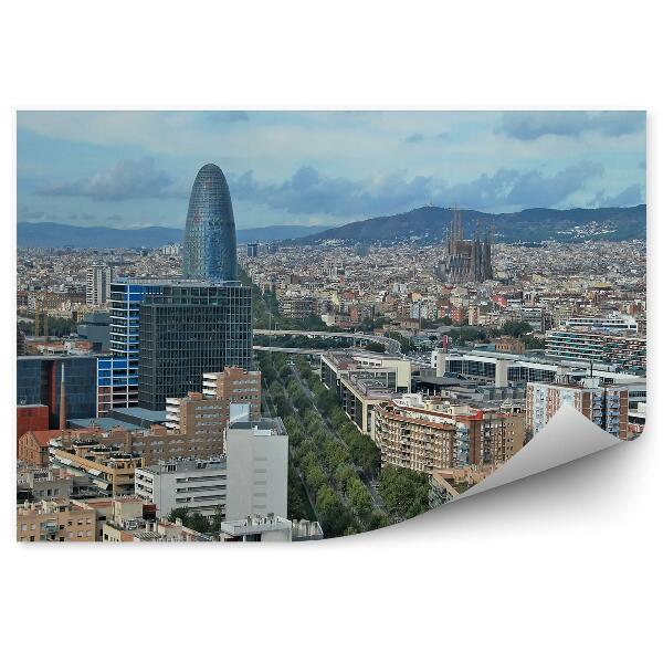 Fototapeta Barcelona mrakodrapy budovy pohľad z vtáčej perspektívy