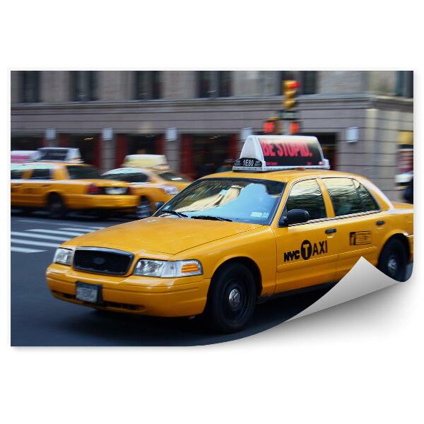 Fototapeta Žltý taxík v pohybe New York