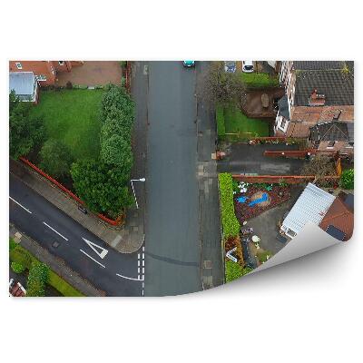 Fototapeta na stenu Pogled na cesto in mesto iz ptičje perspektive