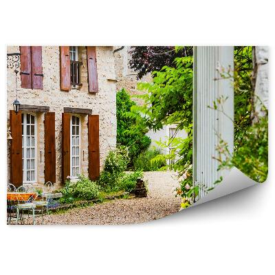 Fototapeta na stenu Záhradná alej pri stene domu