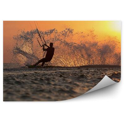 Fototapeta na stenu Kitesurfing ocean sončni zahod šport
