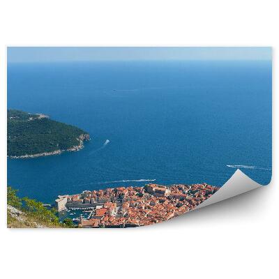 Fototapeta na stenu Pevnosť svätý Ján dubrovník tráva skaly more nebo mraky