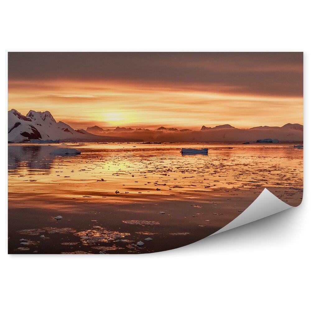 Fototapeta Západ Slnka Antarktická Lagúna Driftujúce Ľadovce