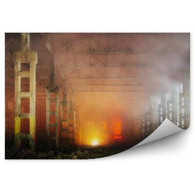 Fototapeta Tovarna ogenj dim svetlobe