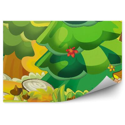 Detská fototapeta Chlapec lesné stromy huby