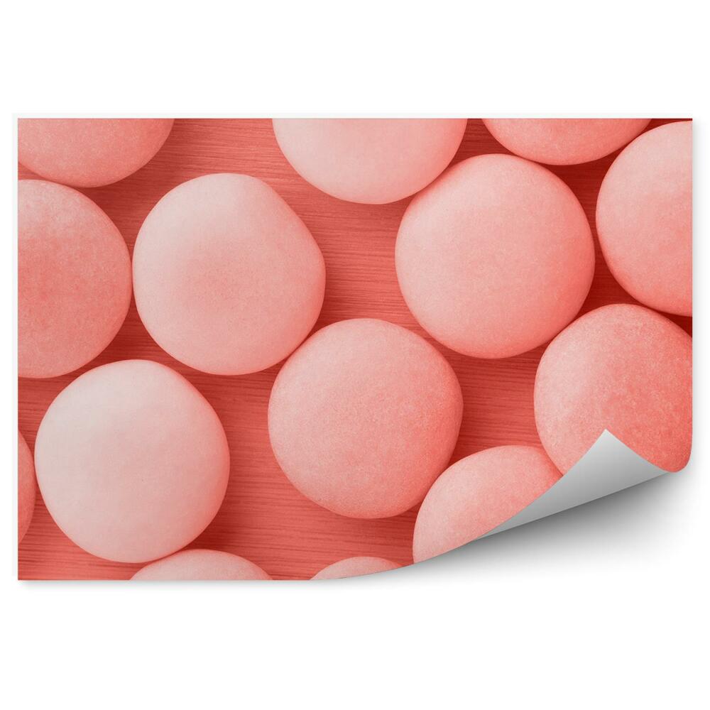 Fototapeta na stenu Okrúhle pastelové koralové cukríky