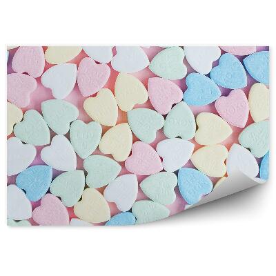 Fototapeta Cukríky v prášku farebný nápis love pastel