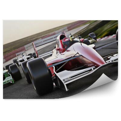 Fototapeta na stenu Avto formule 1 zelena rdeča dirkalna steza