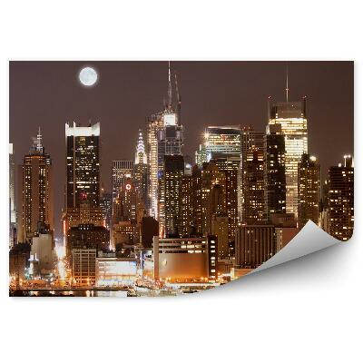 Fototapeta na stenu Mrakodrapy Manhattan Hudson River New York noc svetla