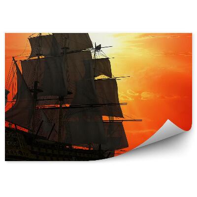 Fototapeta na stenu Staré Drevené Lodné Plachty Západ Slnka