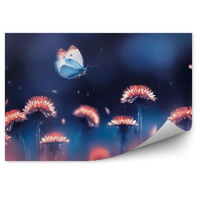 Fototapeta na stenu Oranžová Púpava Modrý Motýľ