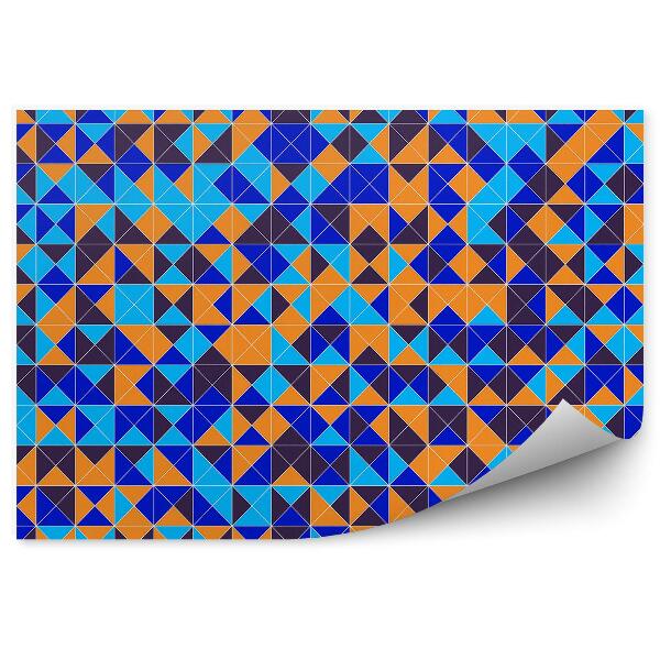 Fototapeta na stenu Modro oranžová mozaika geometrické tvary vzor