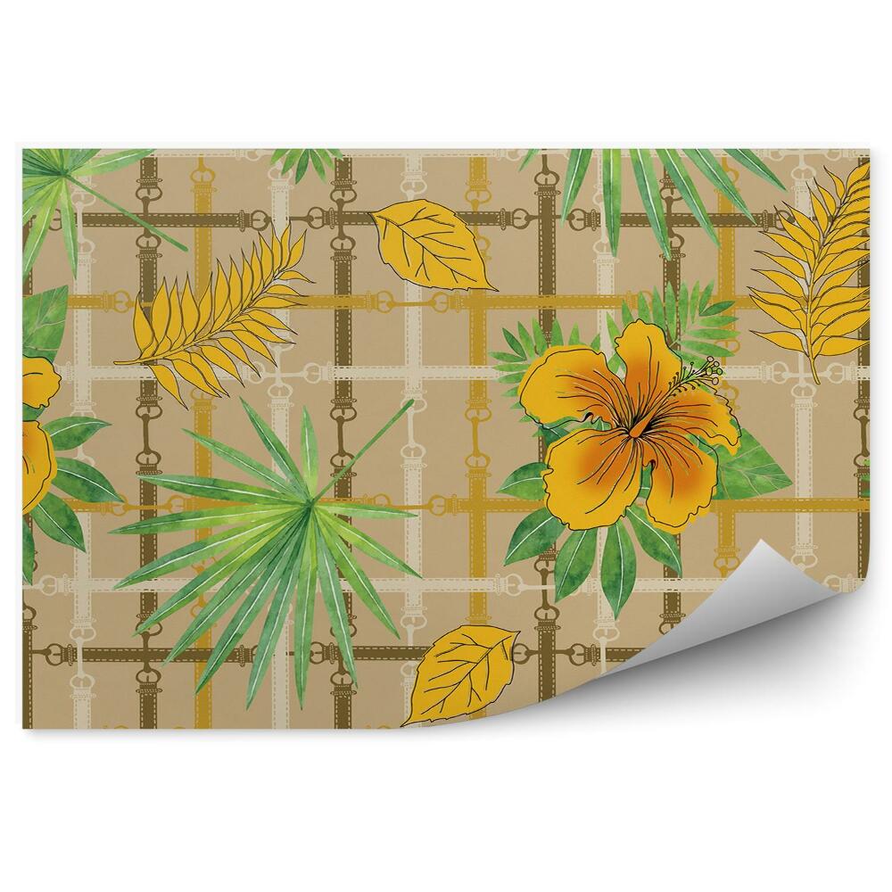 Fototapeta Žlté Listy Kvetu Monstery Farebné Pruhy