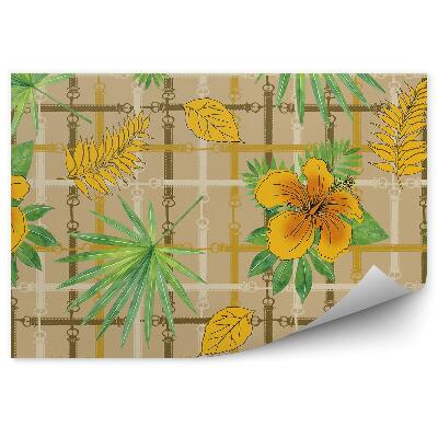 Fototapeta Žlté Listy Kvetu Monstery Farebné Pruhy