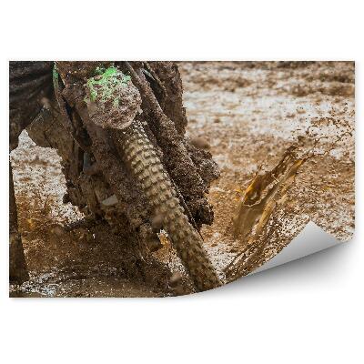 Fototapeta na stenu Motocyklista na motorke v blate