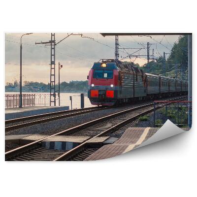 Fototapeta na stenu Osobný Vlak Železničné Trate Mesto Nástupište