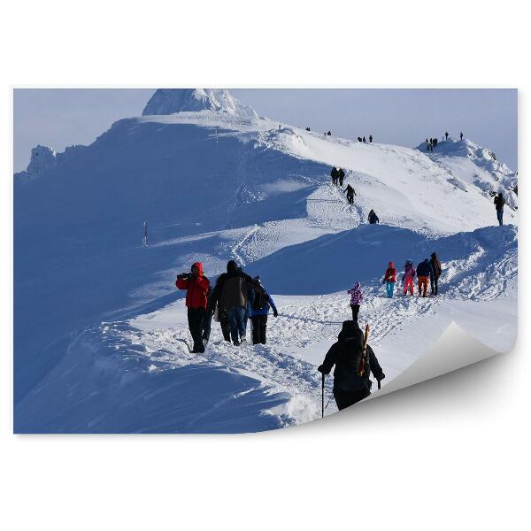 Fototapeta na stenu Turisti hory zima sneh tatry horský chodník