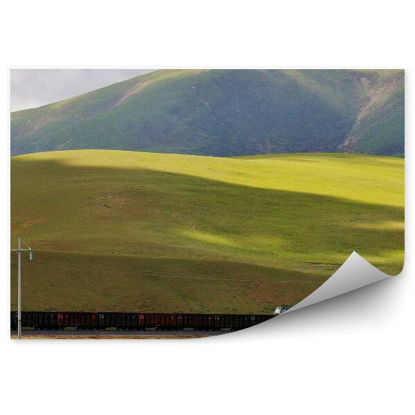 Fototapeta Tibetská železnica hory zelené mraky