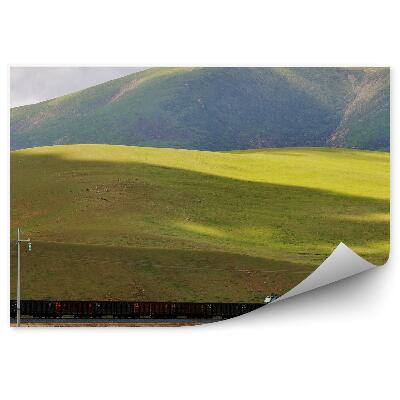 Fototapeta Tibetská železnica hory zelené mraky