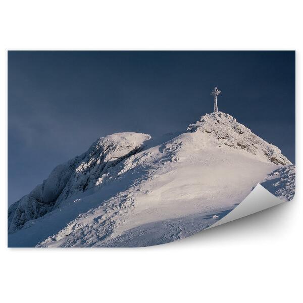 Fototapeta Giewont vrchol zimné sneh obloha tatra kríž