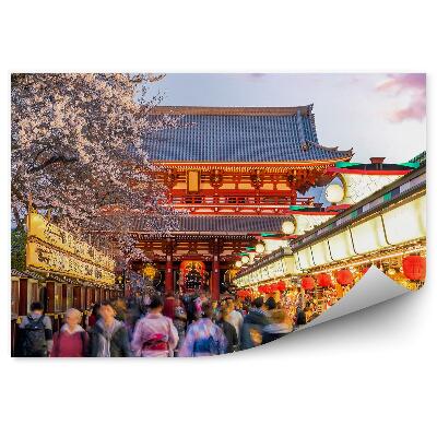 Fototapeta Čerešňa ľudia nakupovanie ulica budova Japonsko