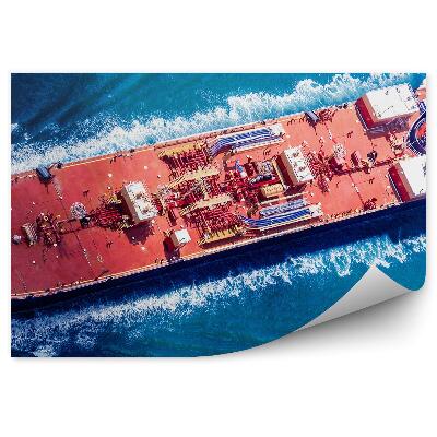 Fototapeta na stenu Červená Nákladná Loď Rieka Hudson