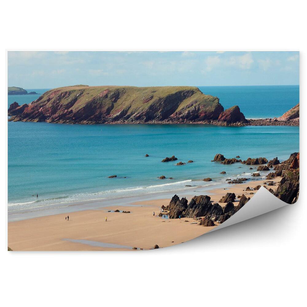 Fototapeta na stenu Marloes Beach England Skaly Oceán Obloha Mraky