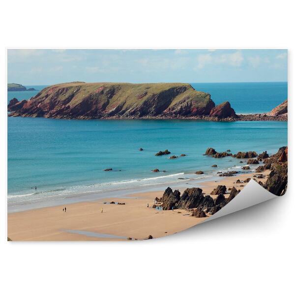 Fototapeta na stenu Marloes Beach England Skaly Oceán Obloha Mraky
