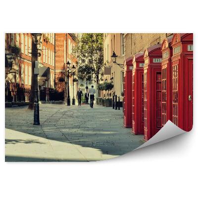 Fototapeta Telefónna búdka budova ľudia ulica Londýn