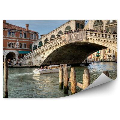 Fototapeta Vodni čoln most turisti stavbe