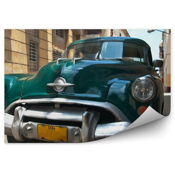 Fototapeta Staré zelené kubánske auto