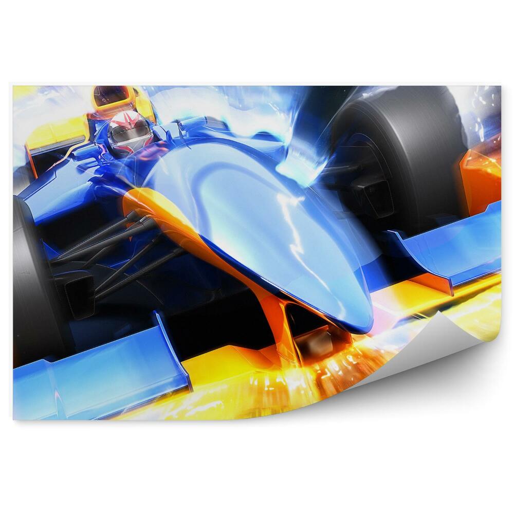 Fototapeta Modri rumeni dirkalnik Formula 1